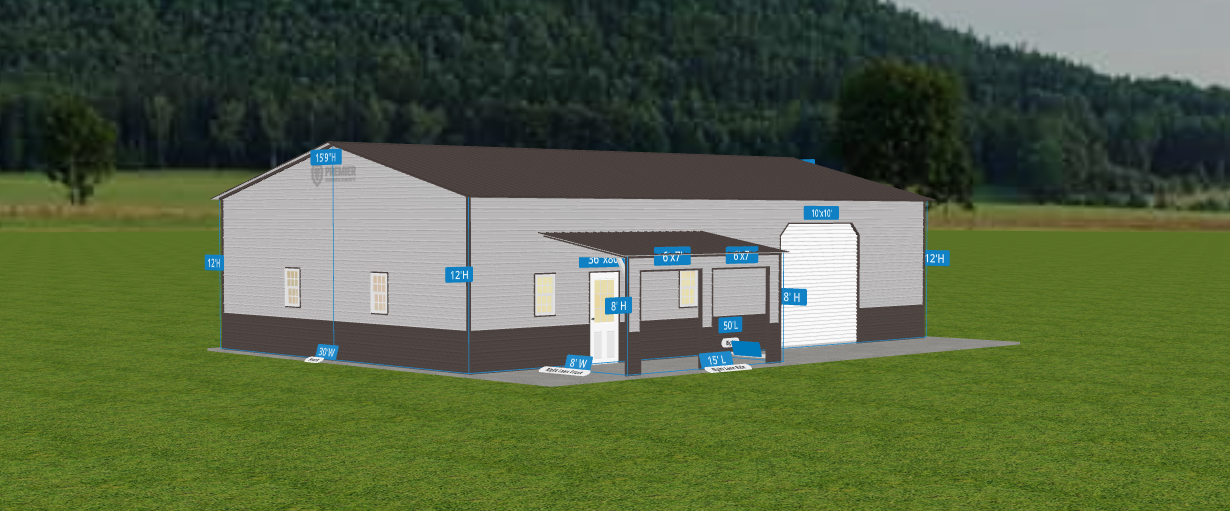 Design drawing for the building, view 2